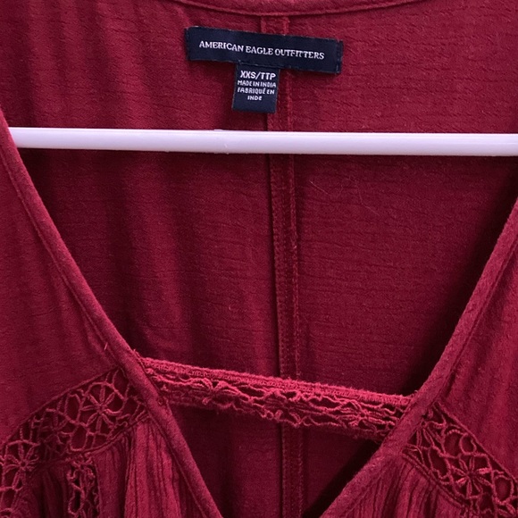 American Eagle Babydoll Dress, Lace Boho Longsleeve Peasant - Picture 7 of 10